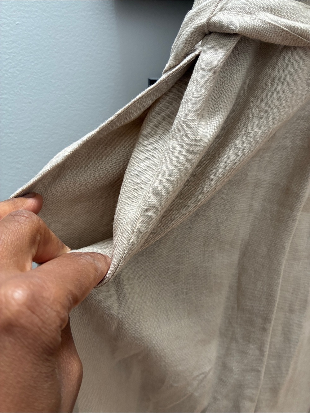 Quince Tan Short-Sleeve Button-Front Midi Dress - Picture 5 of 6